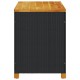 Fekete polyrattan és akácfa kerti tárolóláda 110 x 55 x 63 cm