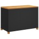 Fekete polyrattan és akácfa kerti tárolóláda 110 x 55 x 63 cm