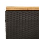 Fekete polyrattan és akácfa kerti tárolóláda 110 x 55 x 63 cm