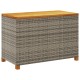 Szürke polyrattan és akácfa kerti tárolóláda 110 x 55 x 63 cm