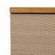 Bézs polyrattan és akácfa kerti tárolóláda 110 x 55 x 63 cm