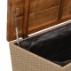 Bézs polyrattan és akácfa kerti tárolóláda 110 x 55 x 63 cm