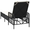 Napozó fekete és krémfehér 55 x 200 x 92 cm polirattan