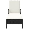 Napozó fekete és krémfehér 55 x 200 x 92 cm polirattan