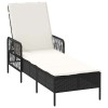 Napozó fekete és krémfehér 55 x 200 x 92 cm polirattan