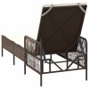Napozó barna és krémfehér 55 x 200 x 92 cm polirattan