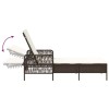 Napozó barna és krémfehér 55 x 200 x 92 cm polirattan