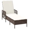 Napozó barna és krémfehér 55 x 200 x 92 cm polirattan