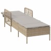 Napozó beige és világosszürke 200 x 55 x 92 cm polirattan
