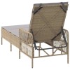 Napozó beige és világosszürke 200 x 55 x 92 cm polirattan