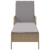 Napozó beige és világosszürke 200 x 55 x 92 cm polirattan