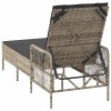 Napozó világosszürke és sötétszürke 200 x 55 x 92 cm polirattan