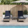 Napozó 3 pcs szürke és sötétkék 200 x 55 x 92 cm polirattan