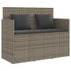 Szürke polyrattan akácfa kerti pad párnával