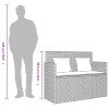 Szürke polyrattan akácfa kerti pad párnával