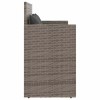Szürke polyrattan akácfa kerti pad párnával
