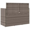 Szürke polyrattan akácfa kerti pad párnával