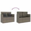 Szürke polyrattan akácfa kerti pad párnával