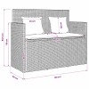 Szürke polyrattan akácfa kerti pad párnával
