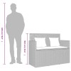 Világosszürke polyrattan kerti pad párnákkal