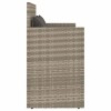Világosszürke polyrattan kerti pad párnákkal
