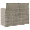 Világosszürke polyrattan kerti pad párnákkal