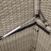 Világosszürke polyrattan kerti pad párnákkal