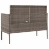 Szürke polyrattan akácfa kerti pad párnával