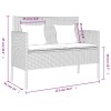 Világosszürke polyrattan kerti pad párnákkal