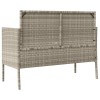 Világosszürke polyrattan kerti pad párnákkal