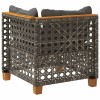 Szürke polyrattan kerti sarokkanapé párnával