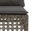 Szürke polyrattan kerti sarokkanapé párnával