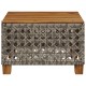 Szürke polyrattan és akácfa kerti asztal 55 x 55 x 36 cm