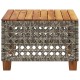 Szürke polyrattan és akácfa kerti asztal 55 x 55 x 36 cm