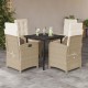 5 részes bézs polyrattan kerti étkezőgarnitúra párnákkal 5 részes bézs polyrattan kerti étkezőgarnitúra párnákkal
