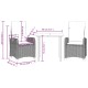 3részes világosszürke polyrattan kerti étkezőgarnitúra párnával 3részes világosszürke polyrattan kerti étkezőgarnitúra párnával