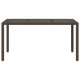 Barna polyrattan üveglapos kerti asztal 150 x 90 x 75 cm