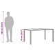 Barna polyrattan üveglapos kerti asztal 150 x 90 x 75 cm