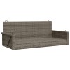 Szürke polyrattan hintapad 119x56x48 cm