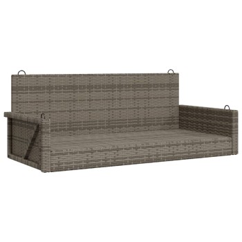 Szürke polyrattan hintapad 119x56x48 cm