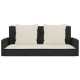 Fekete polyrattan hintapad párnával 119 x 56 x 48 cm Fekete polyrattan hintapad párnával 119 x 56 x 48 cm