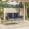 Szürke polyrattan hintapad párnákkal 119 x 56 x 48 cm