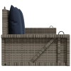 Szürke polyrattan hintapad párnákkal 119 x 56 x 48 cm