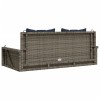 Szürke polyrattan hintapad párnákkal 119 x 56 x 48 cm