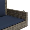 Szürke polyrattan hintapad párnákkal 119 x 56 x 48 cm