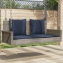 Szürke polyrattan hintapad párnákkal 119 x 56 x 48 cm