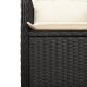 2 db fekete polyrattan dönthető kerti szék párnával