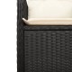 2 db fekete polyrattan dönthető kerti szék asztallal