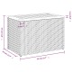 2 db fekete polyrattan és tömör fa kerti kisasztal 55x34x37 cm