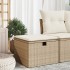 Bézs polyrattan kerti szék párnával 55 x 55 x 37 cm
